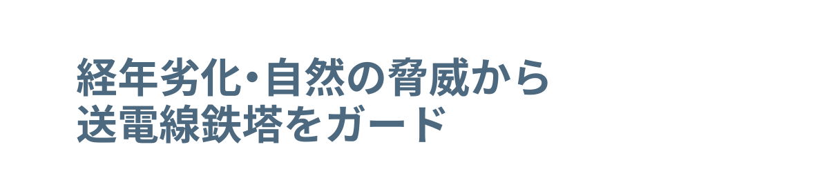 経年劣化・自然の脅威から送電線鉄塔をガード